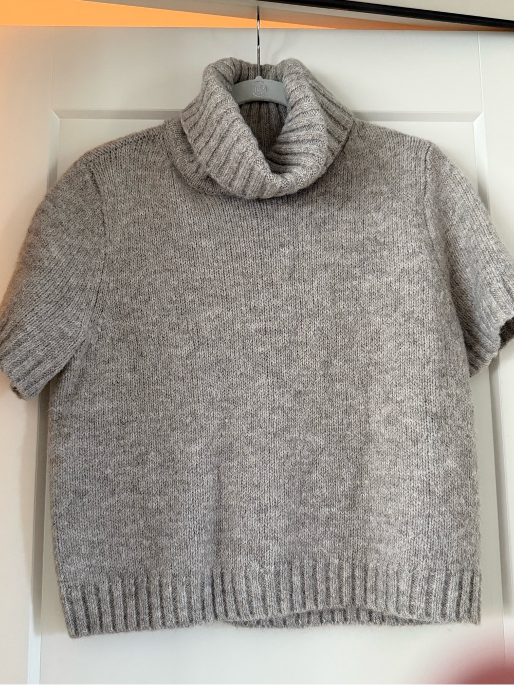Abercrombie & Fitch Short-Sleeve Turtleneck Sweater - Heather Gray